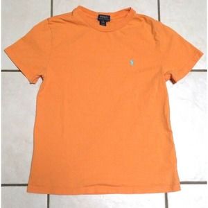 Polo Ralph Lauren Youth M 10-12 Short Sleeve Crewneck T Shirt Orange Pony